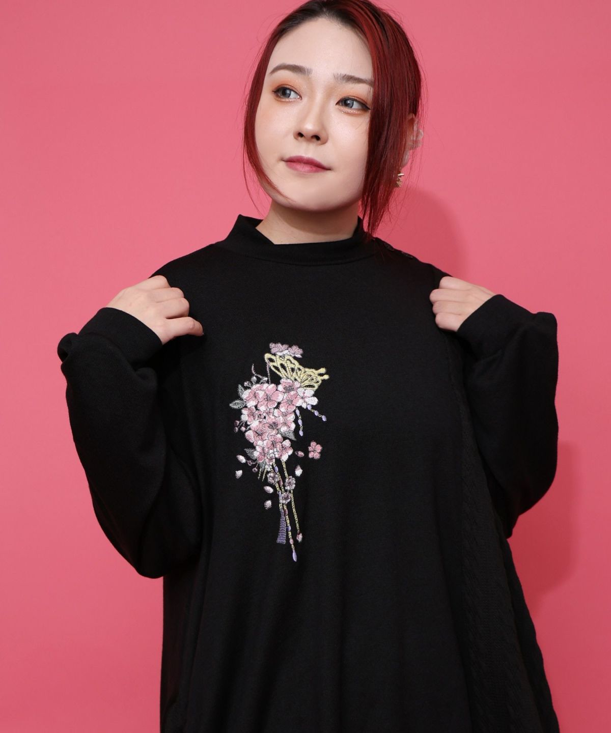 雅結×iS ScoLarコラボ 異素材切替プルオーバー-18