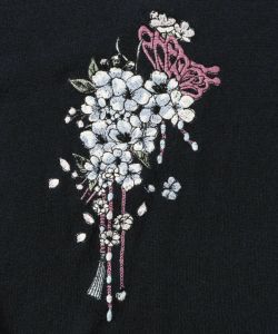 最終価格！ sheller 花柄 フラワー 刺繍 ペプラム フラワー刺繍ペプラムニットトップス | titivate