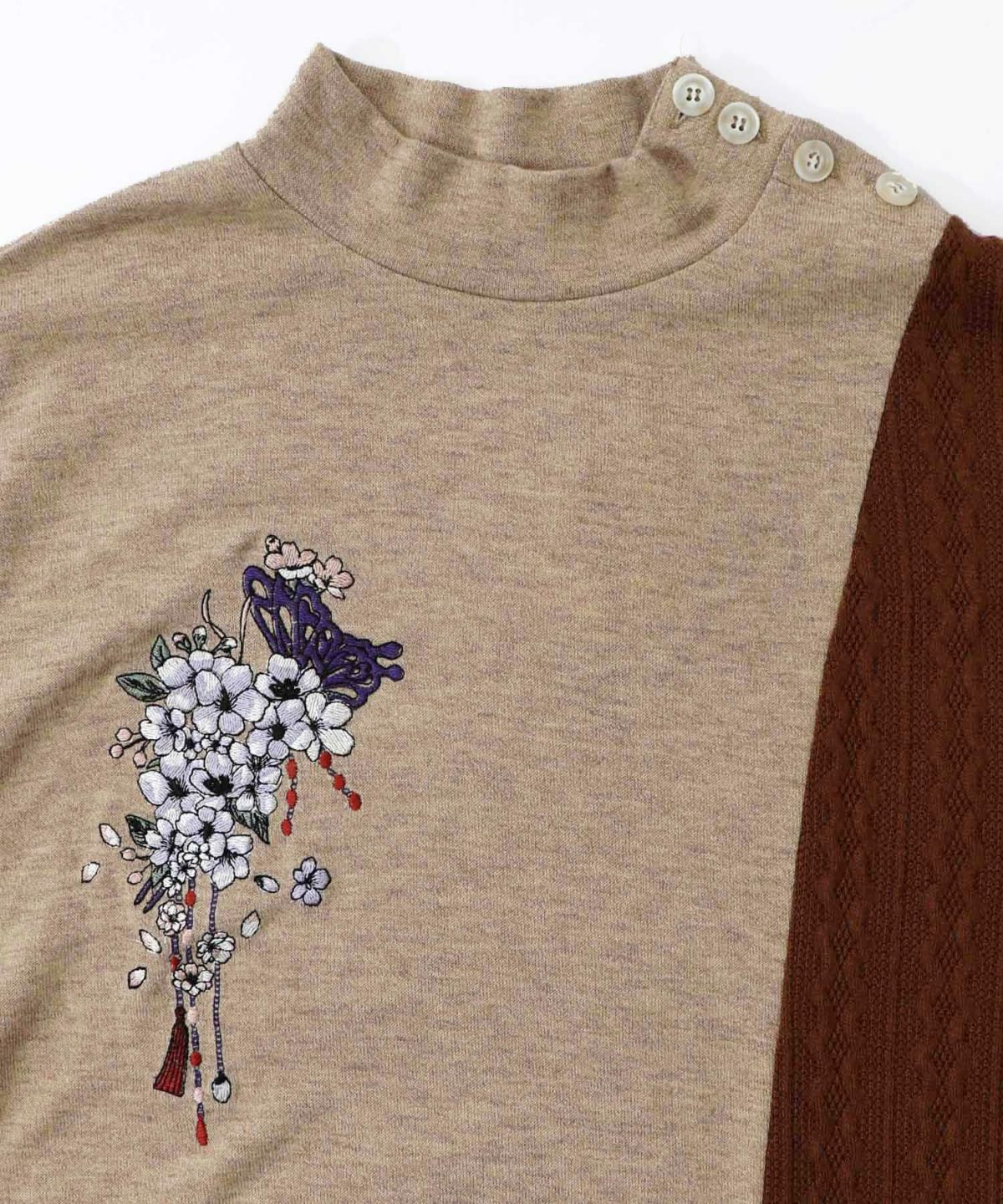 雅結×iS ScoLarコラボ 異素材切替プルオーバー-29