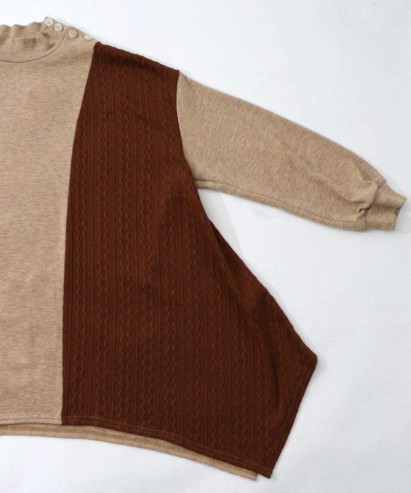 雅結×iS ScoLarコラボ 異素材切替プルオーバー-32