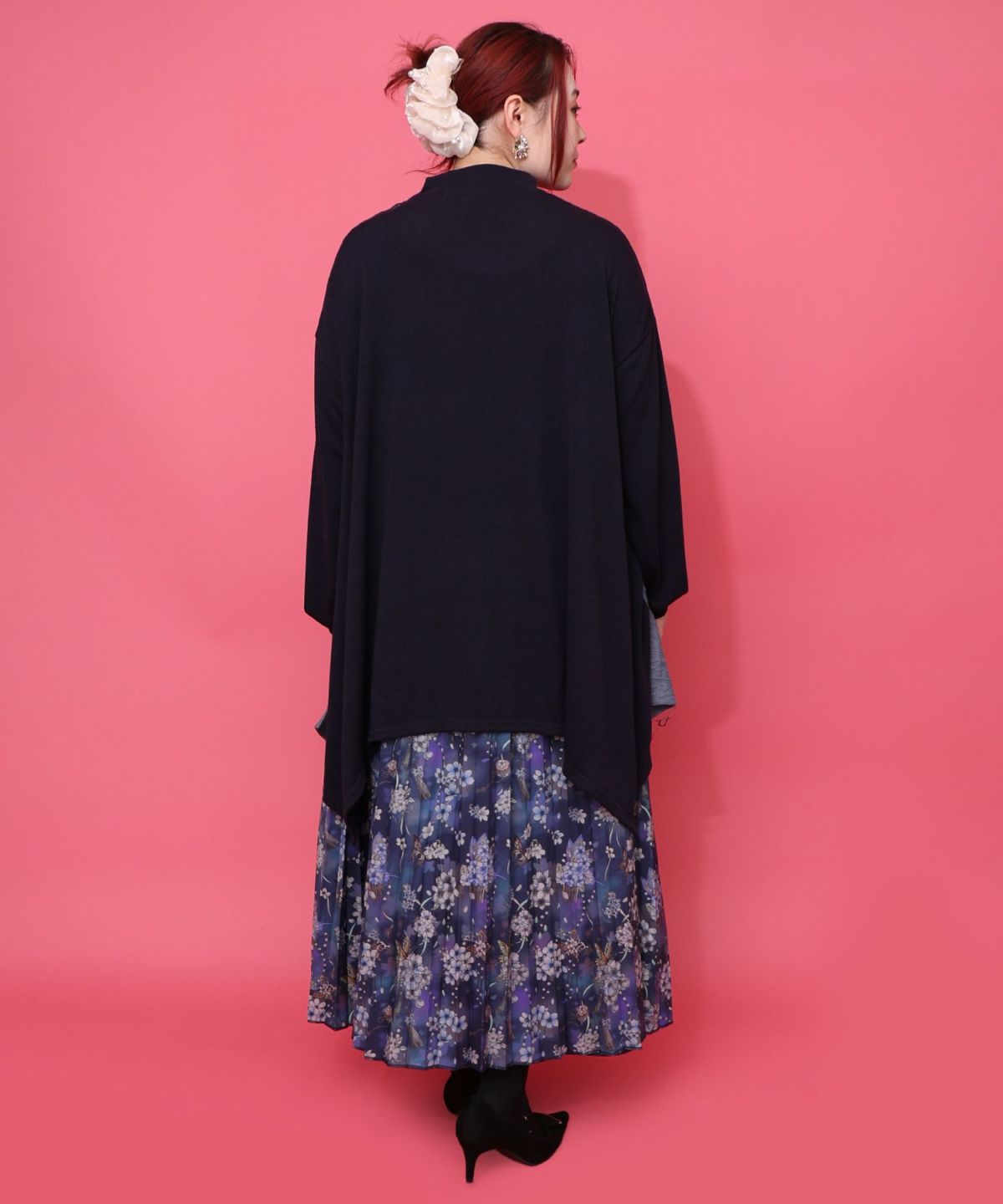 雅結×iS ScoLarコラボ 花蝶リバーシブルスカート-4