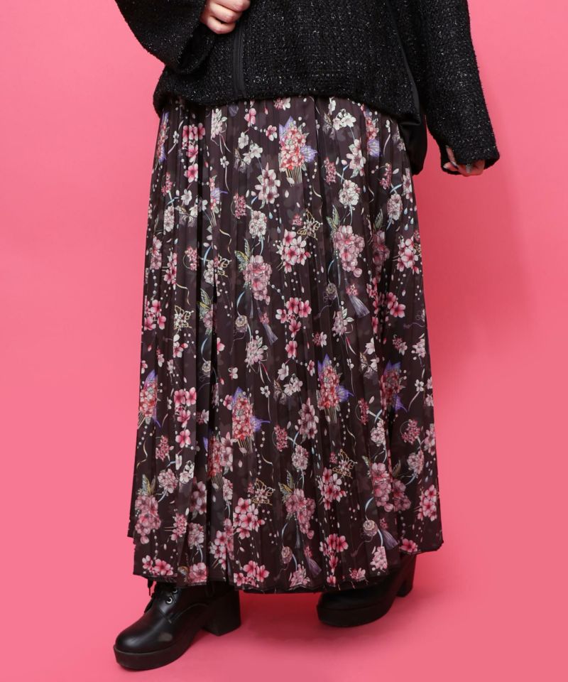 雅結×iS ScoLarコラボ 花蝶リバーシブルスカート-13