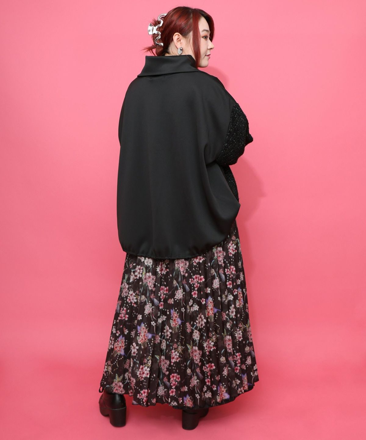 雅結×iS ScoLarコラボ 花蝶リバーシブルスカート-16