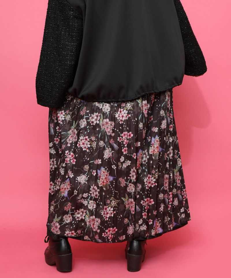 雅結×iS ScoLarコラボ 花蝶リバーシブルスカート-17