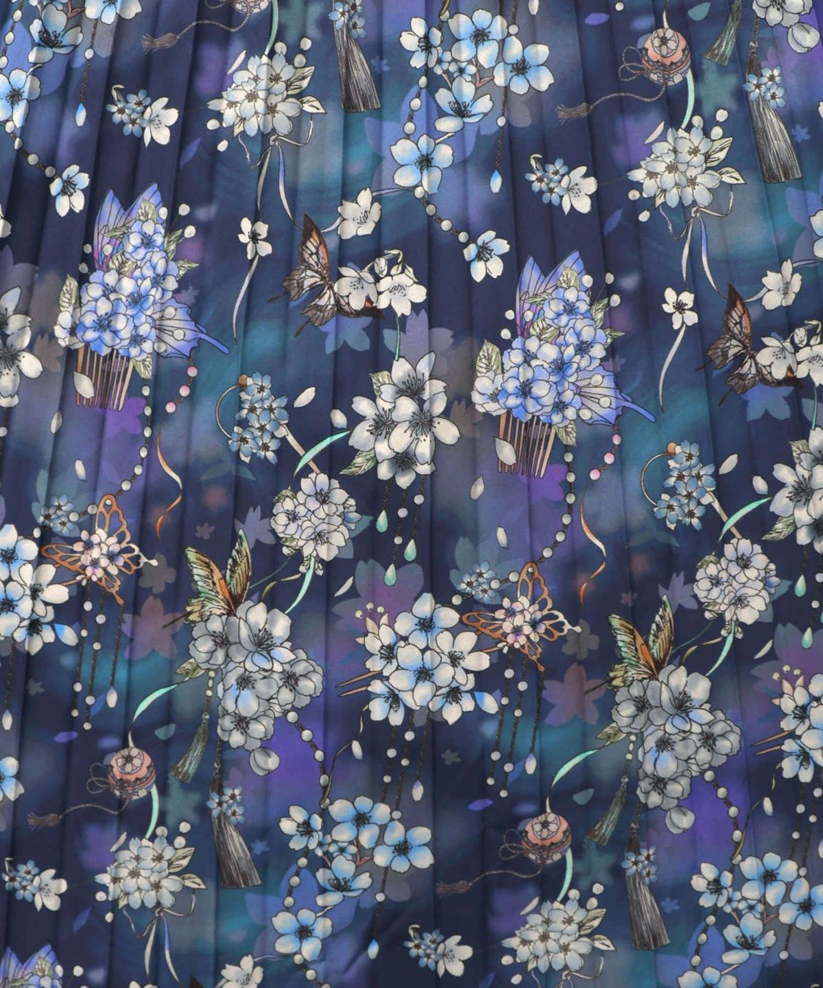 雅結×iS ScoLarコラボ 花蝶リバーシブルスカート-27