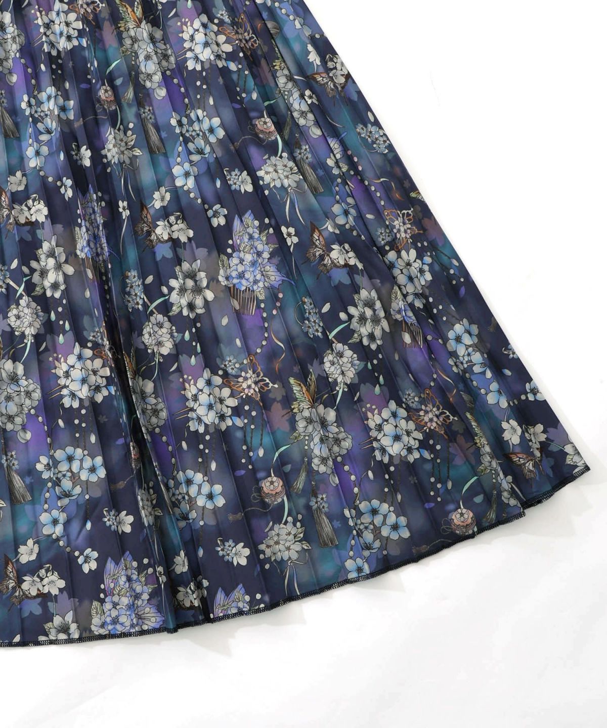 雅結×iS ScoLarコラボ 花蝶リバーシブルスカート-29