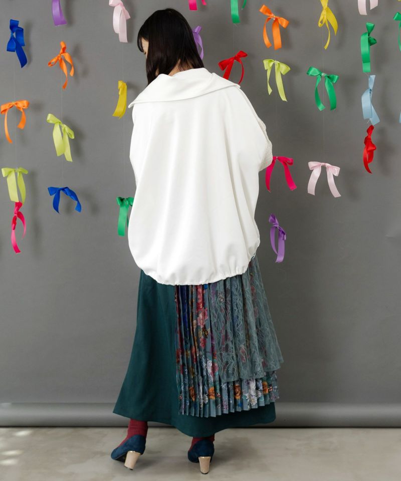 チュールスカート×花柄×プリーツスカート-6