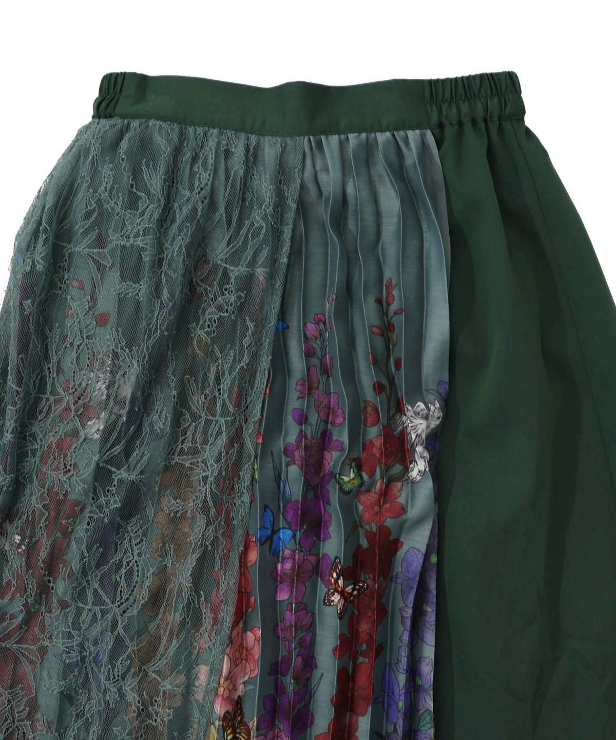 チュールスカート×花柄×プリーツスカート-14
