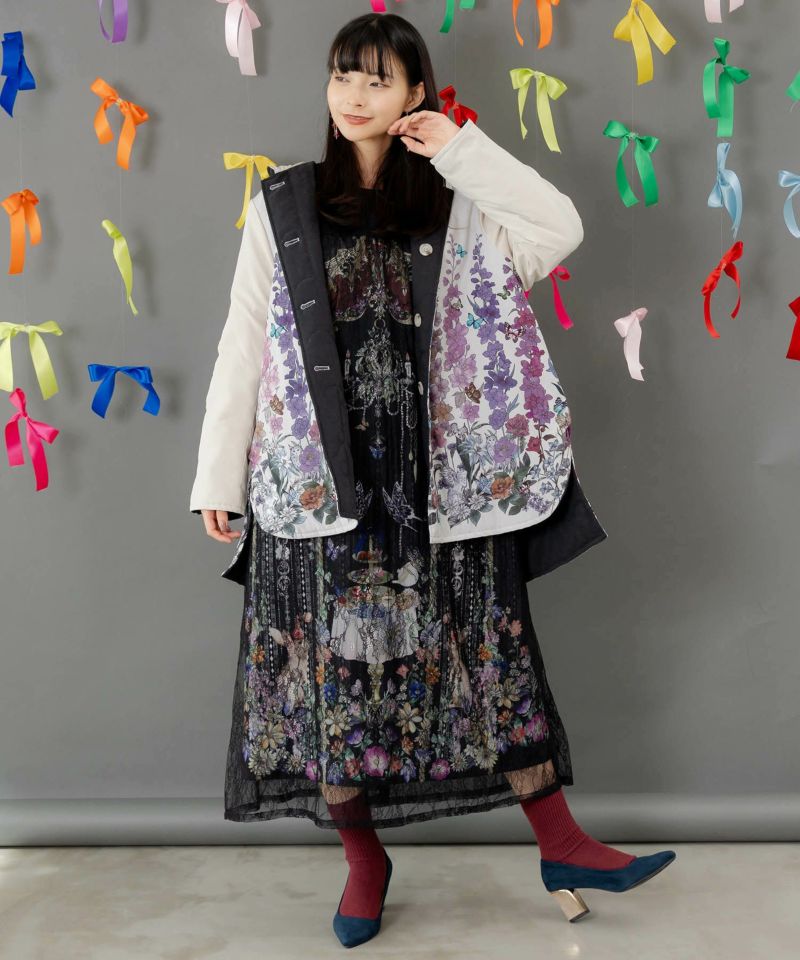 花柄orキルティング リバーシブルブルゾン-2