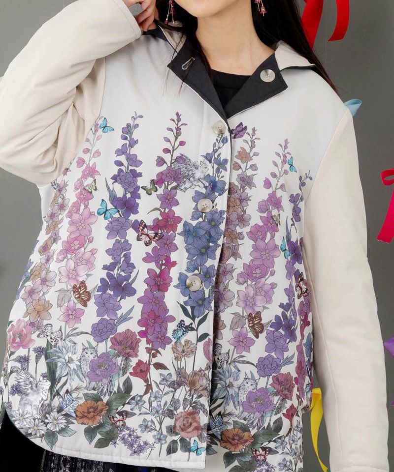 花柄orキルティング リバーシブルブルゾン-7