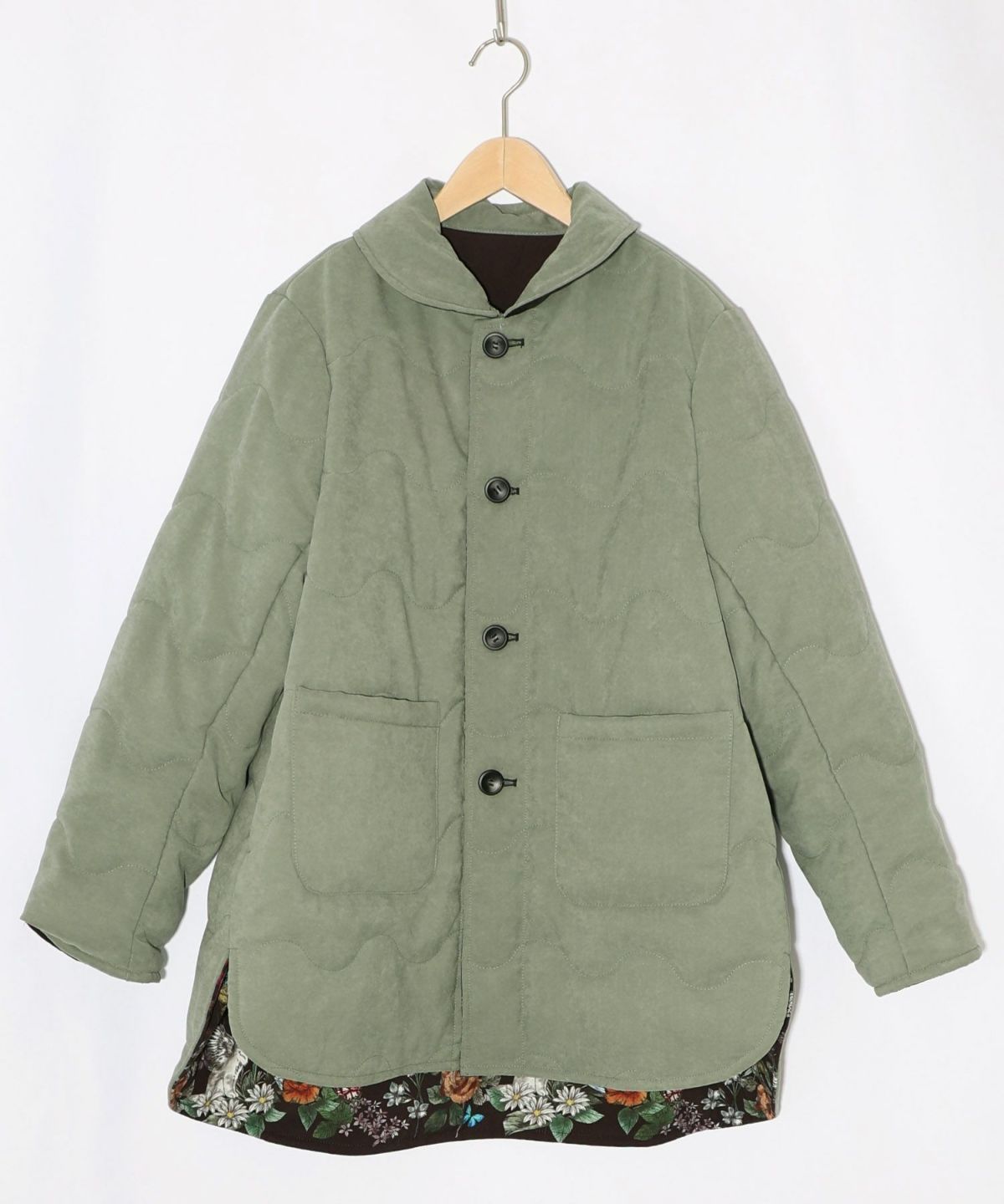 花柄orキルティング リバーシブルブルゾン-18