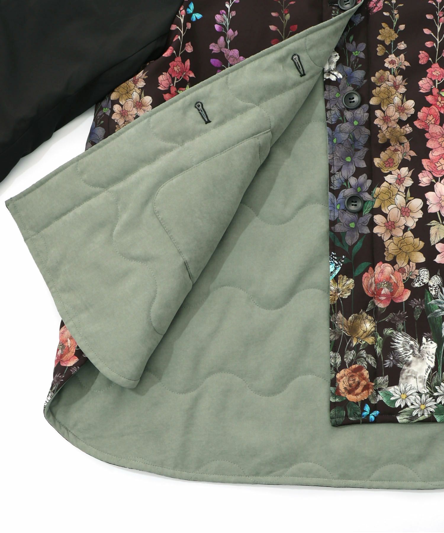 553290：花柄orキルティング リバーシブルブルゾンの通販-ScoLar