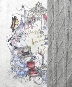 童話風プリント異素材切替プルオーバー-10