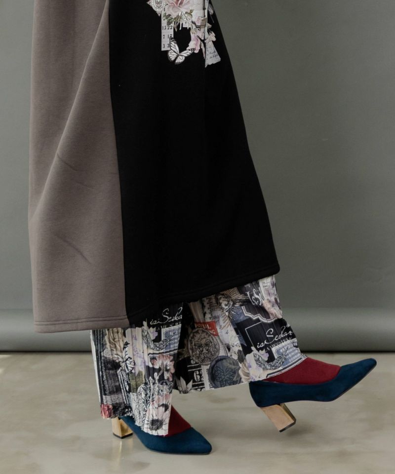 花柄ラベルプリーツパンツ-11