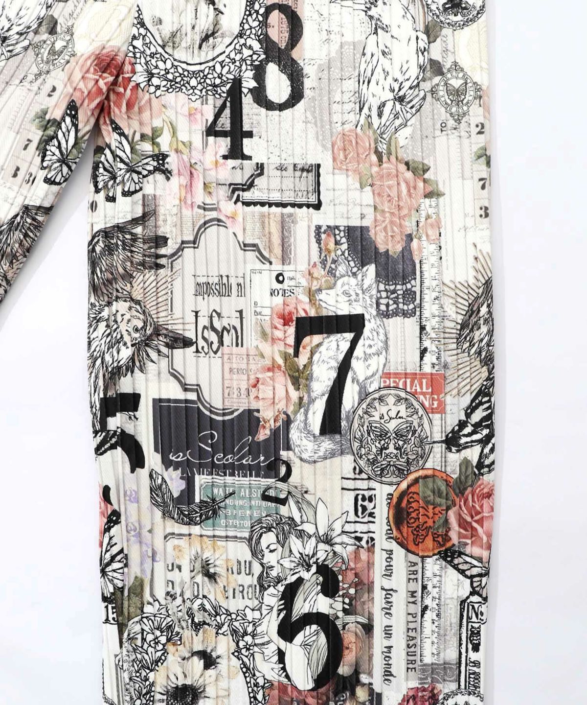 花柄ラベルプリーツパンツ-13