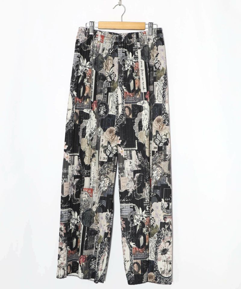 花柄ラベルプリーツパンツ-14