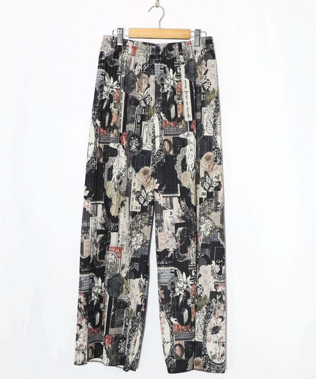 花柄ラベルプリーツパンツ-14