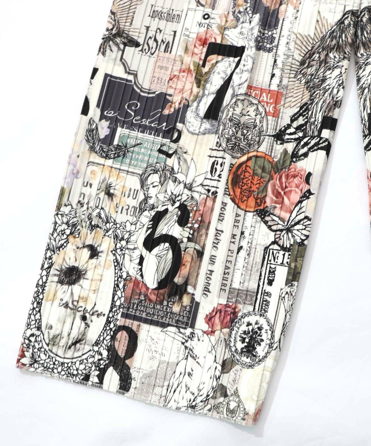 花柄ラベルプリーツパンツ-17