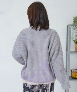 553281：蝶柄箔プリントニットカーディガンの通販-ScoLar