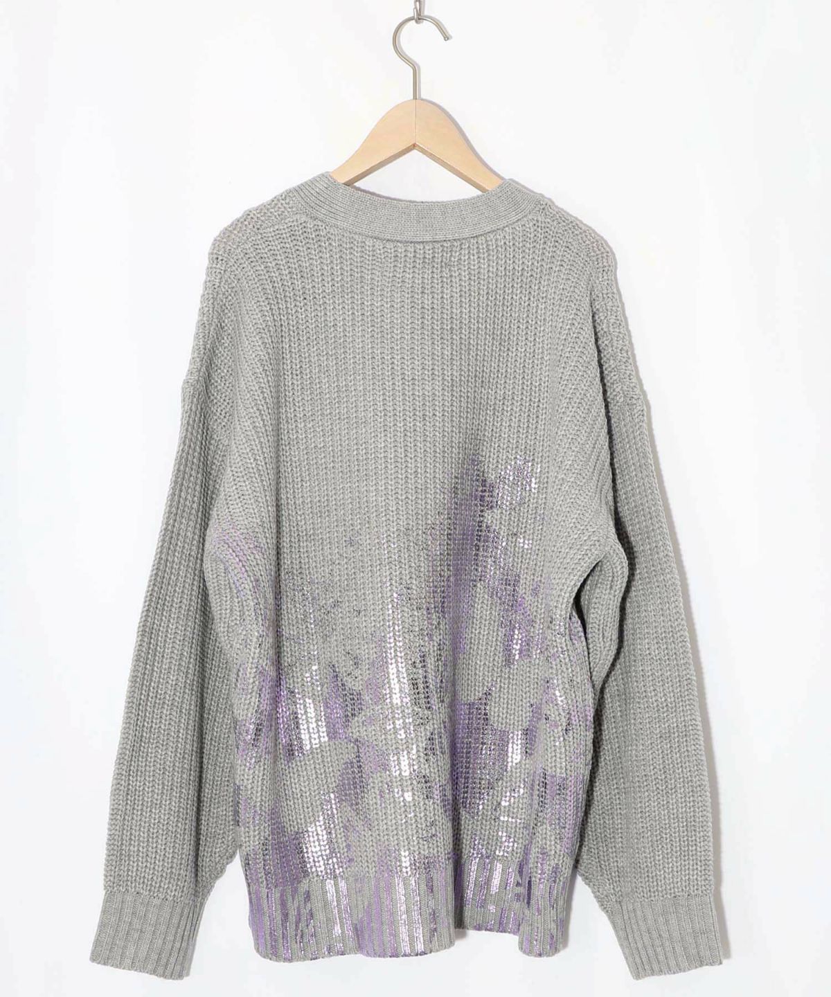 蝶柄箔プリントニットカーディガン-10