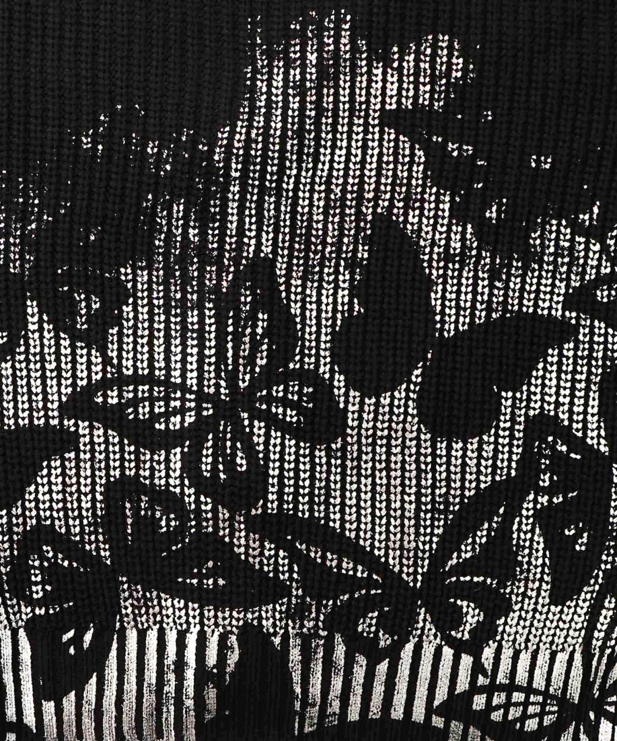 蝶柄箔プリントニットカーディガン-14