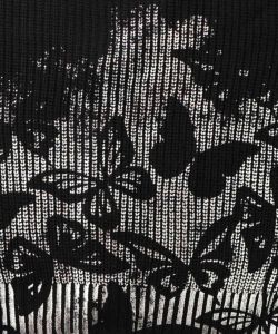 蝶柄箔プリントニットカーディガン-14