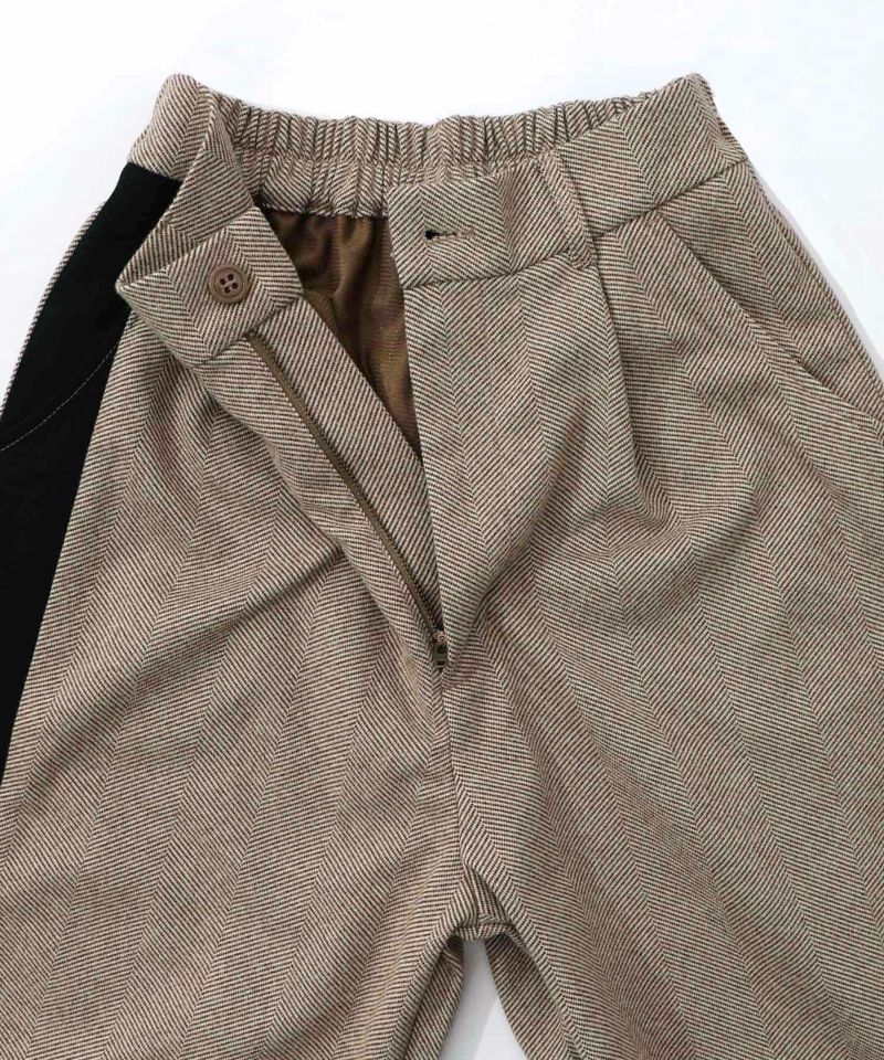 異素材切替×花束刺繍パンツ-16