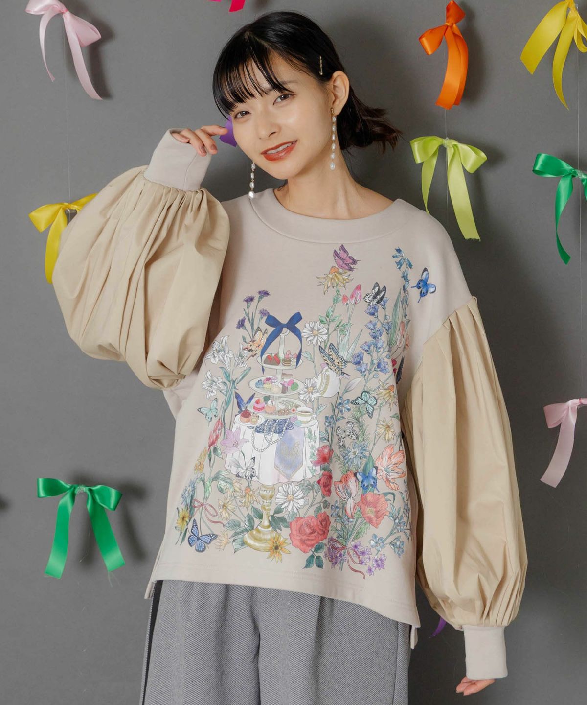 アフタヌーンティーパーティー柄プルオーバー-1