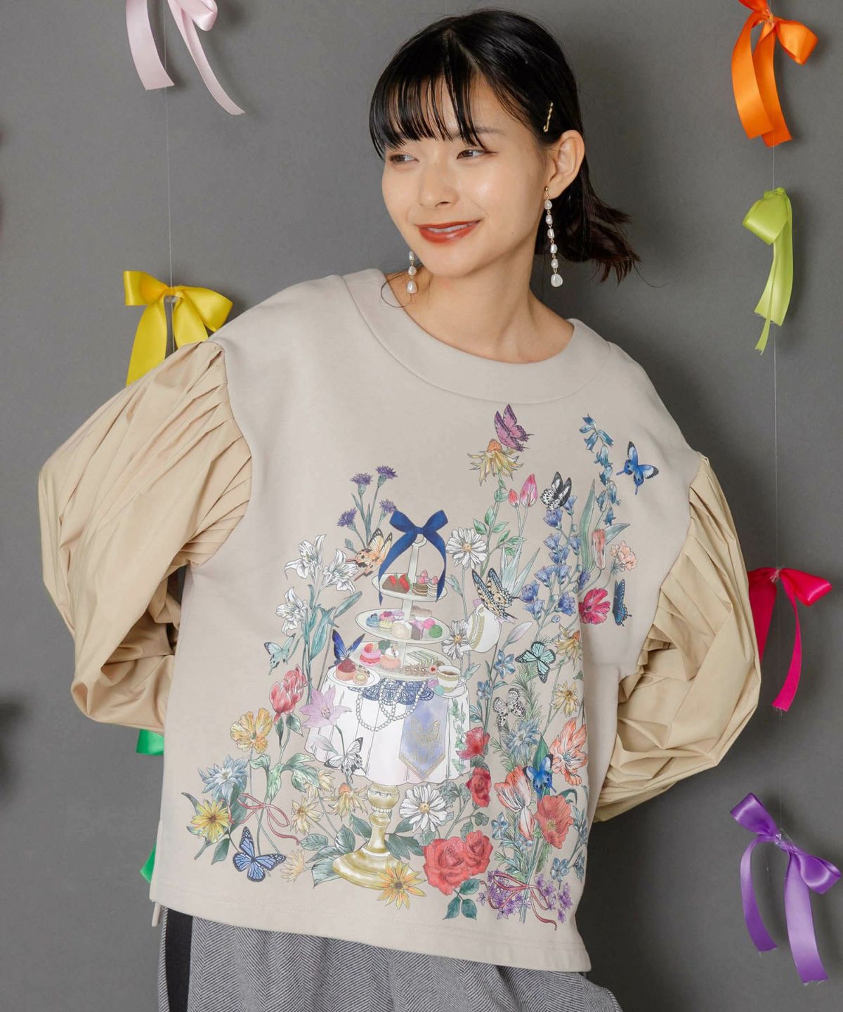 アフタヌーンティーパーティー柄プルオーバー-3