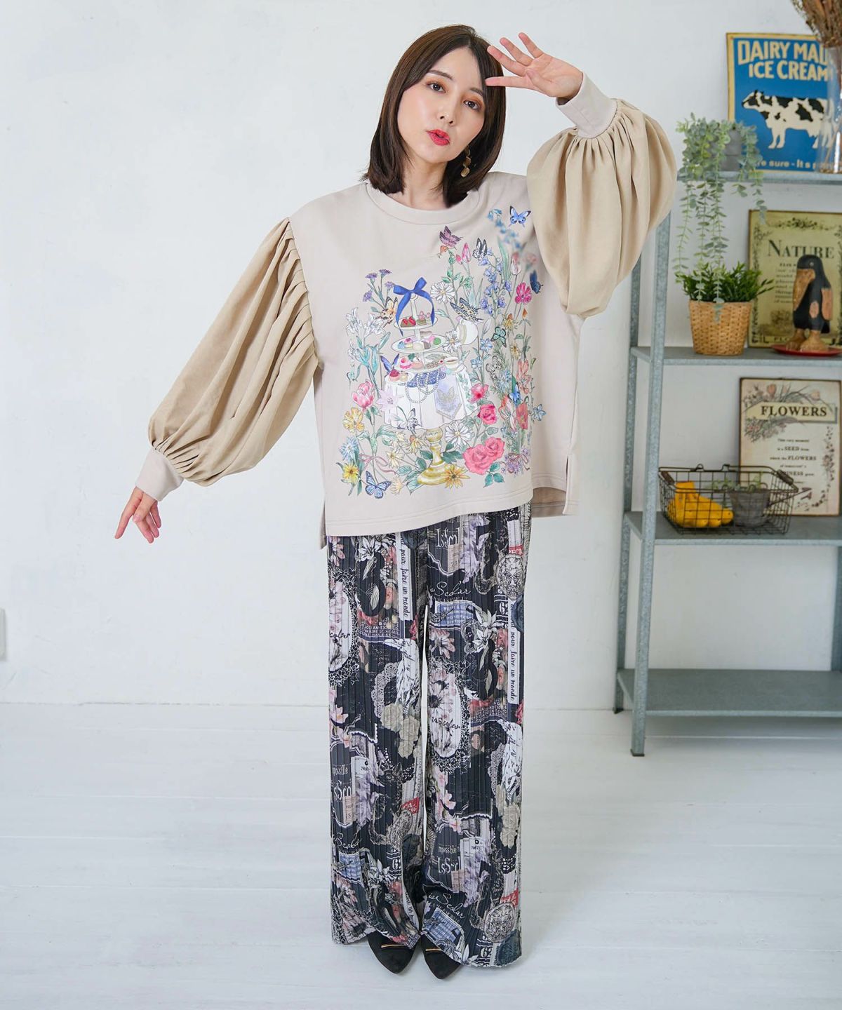 アフタヌーンティーパーティー柄プルオーバー-9