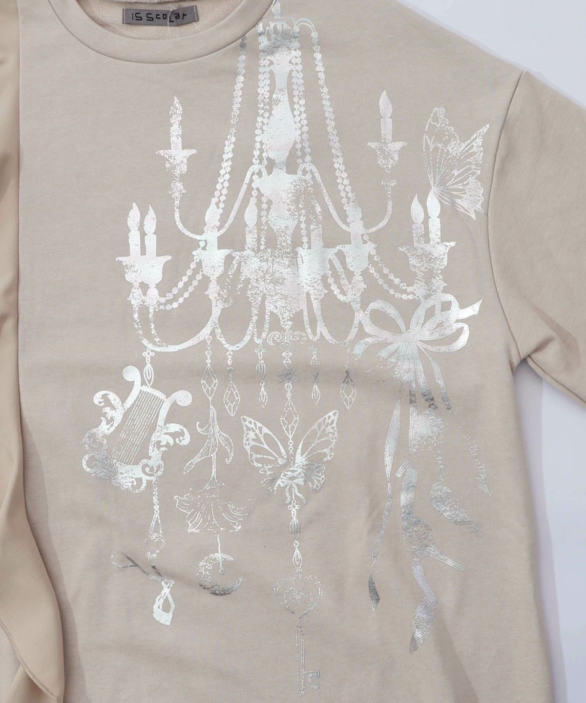 箔プリントシャンデリア フリル裏毛ワンピース-9