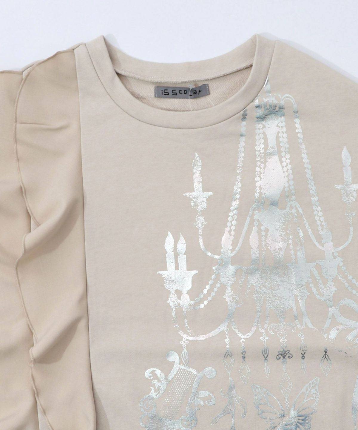 箔プリントシャンデリア フリル裏毛ワンピース-12