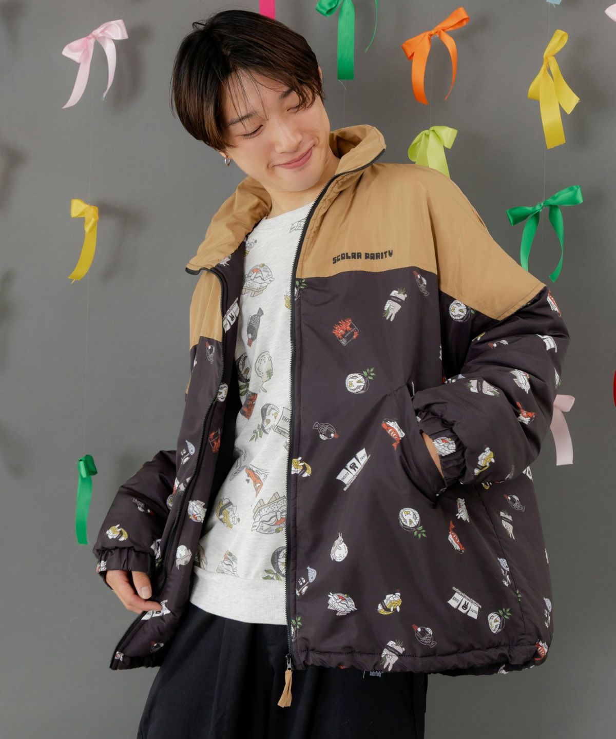 ラビルの寿司づくし 中綿入りブルゾン-5