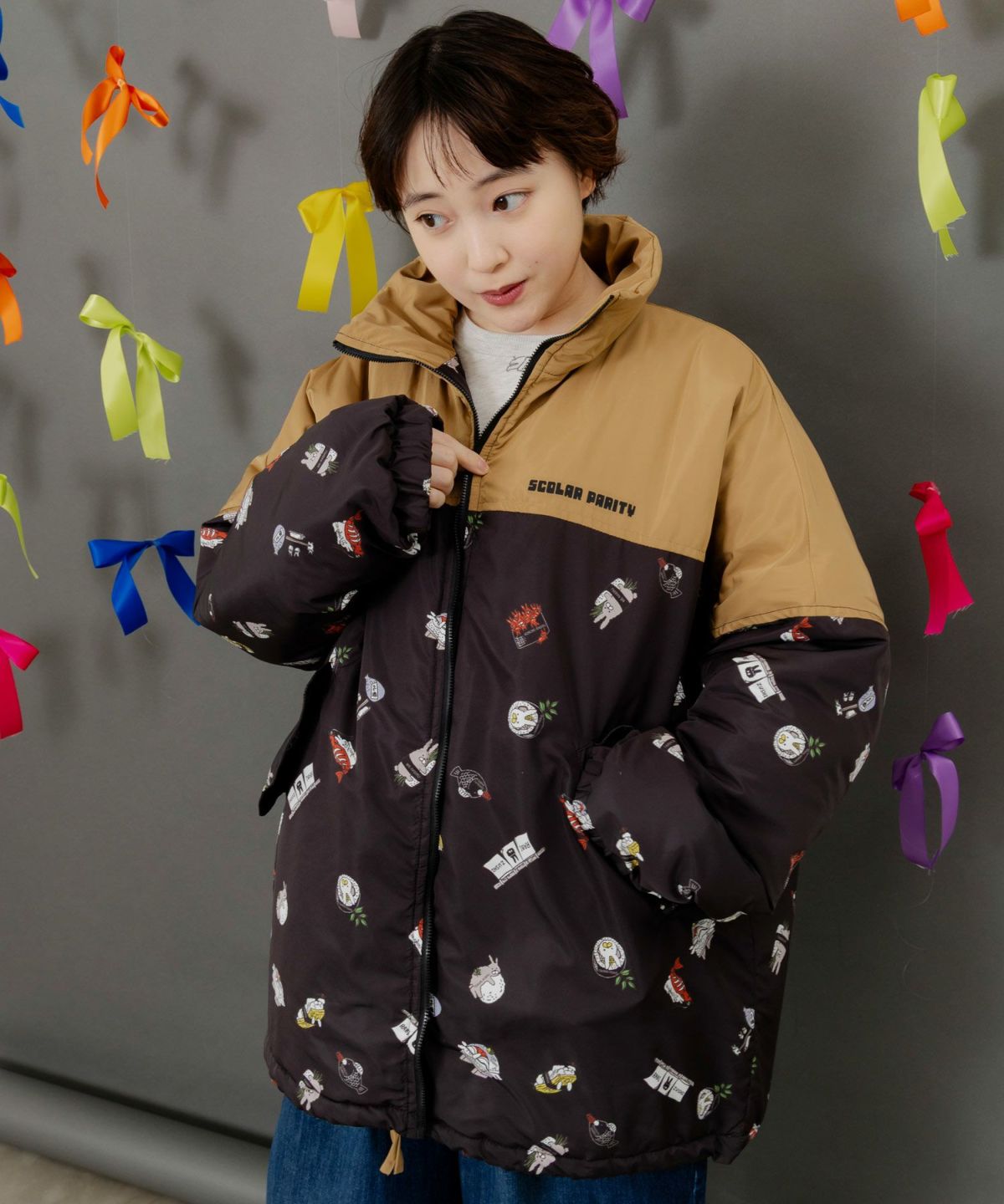 ラビルの寿司づくし 中綿入りブルゾン-9