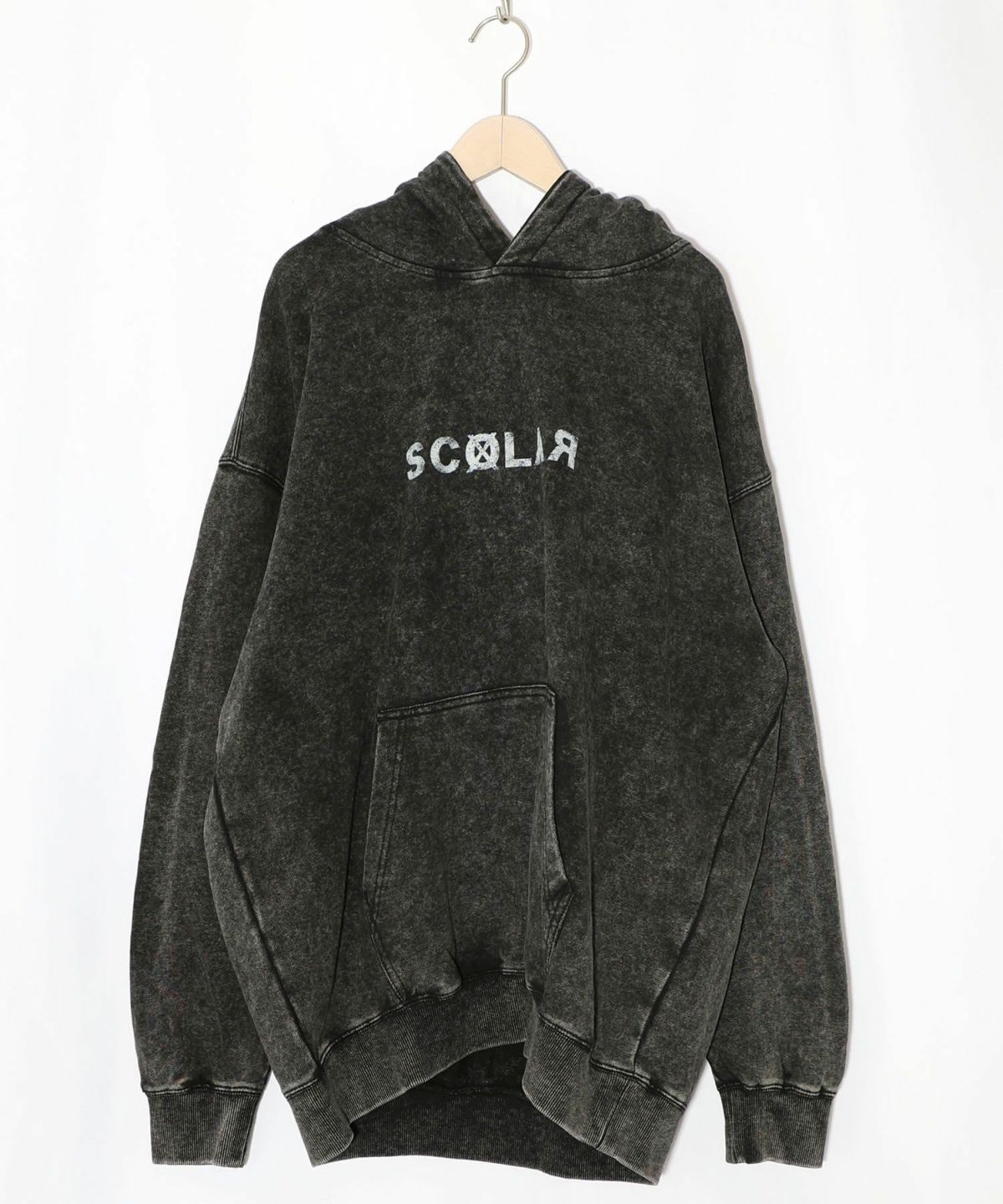 超常現象プリント ケミカル加工裏毛パーカー-1