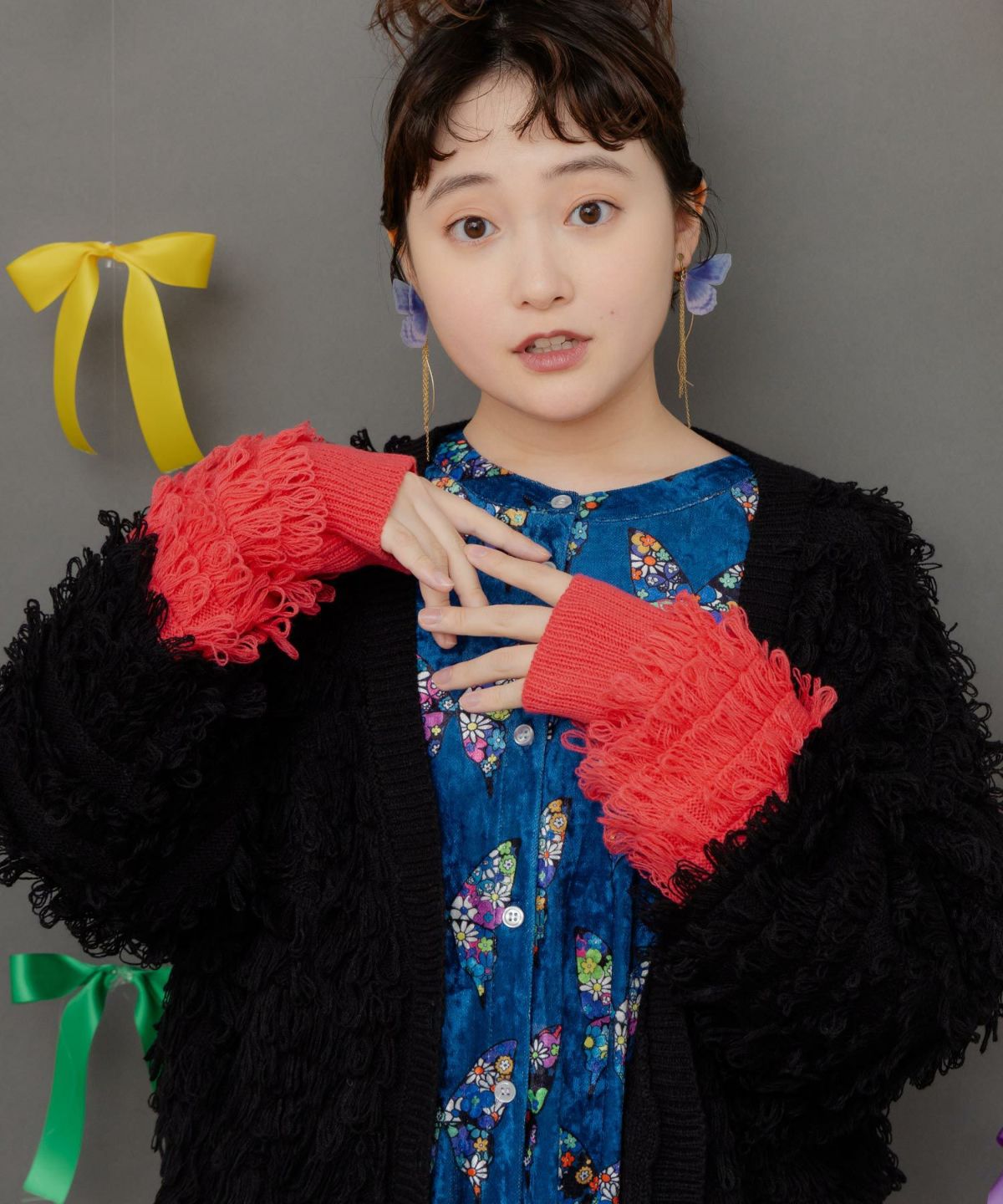 バイカラーフリンジニットカーディガン-7