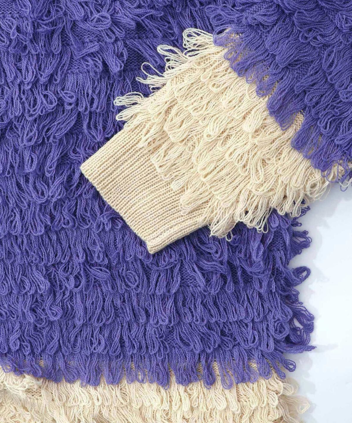 バイカラーフリンジニットカーディガン-18