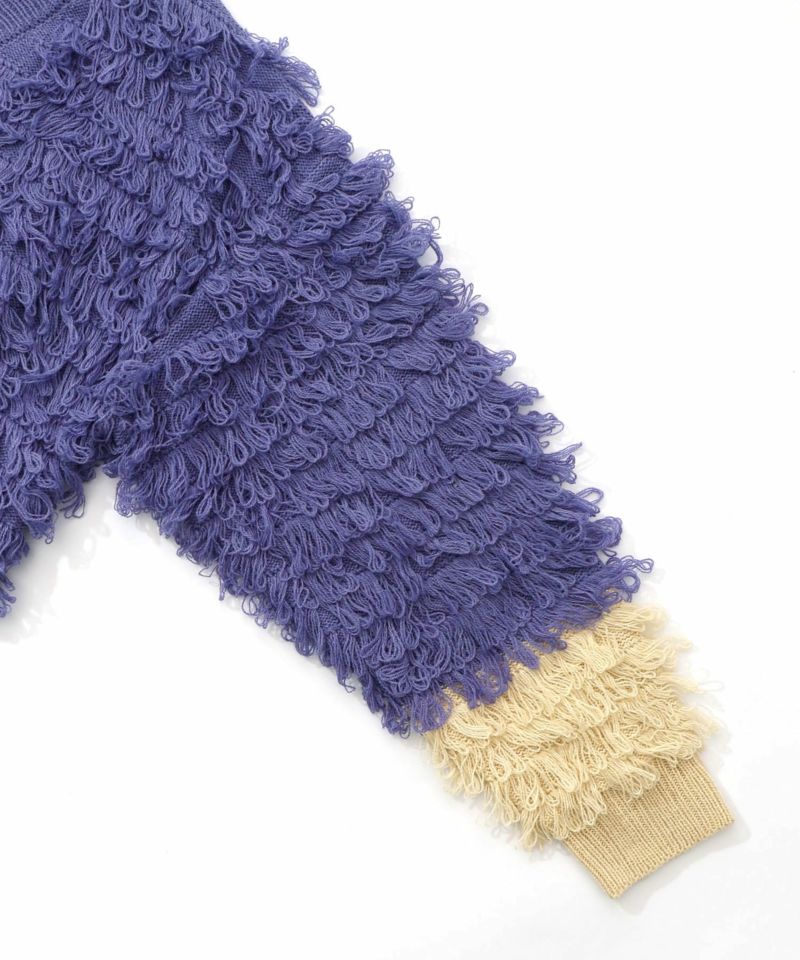 バイカラーフリンジニットカーディガン-20