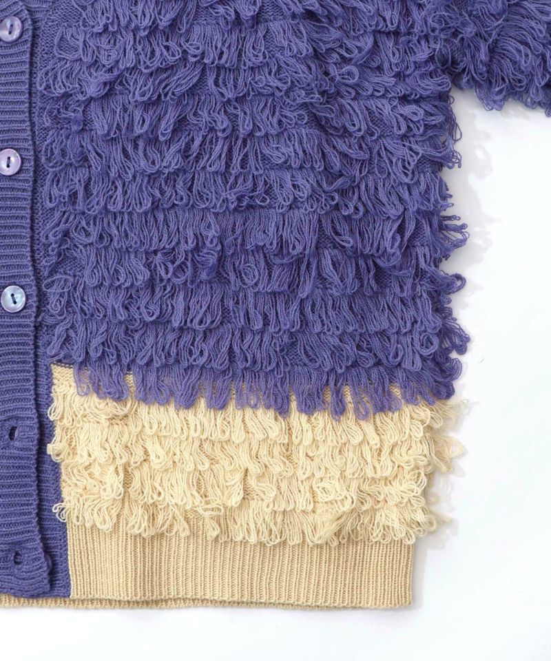 バイカラーフリンジニットカーディガン-21