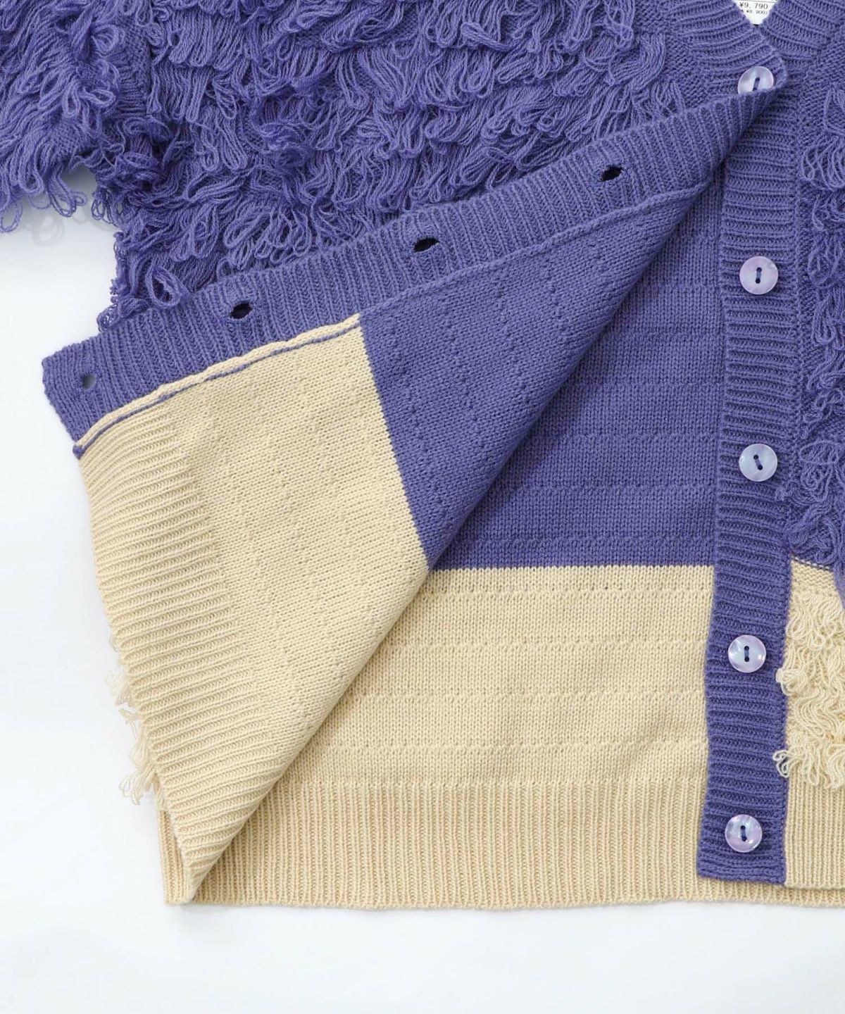 バイカラーフリンジニットカーディガン-22