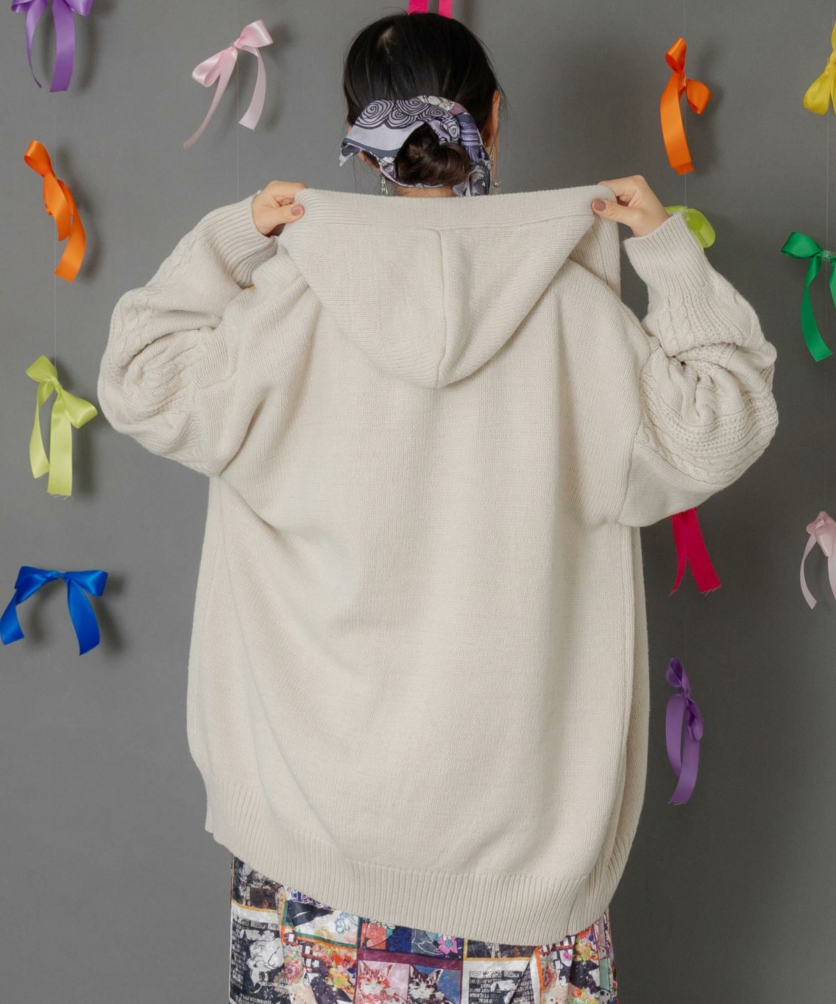 蝶刺繍ニットカーディガン-6