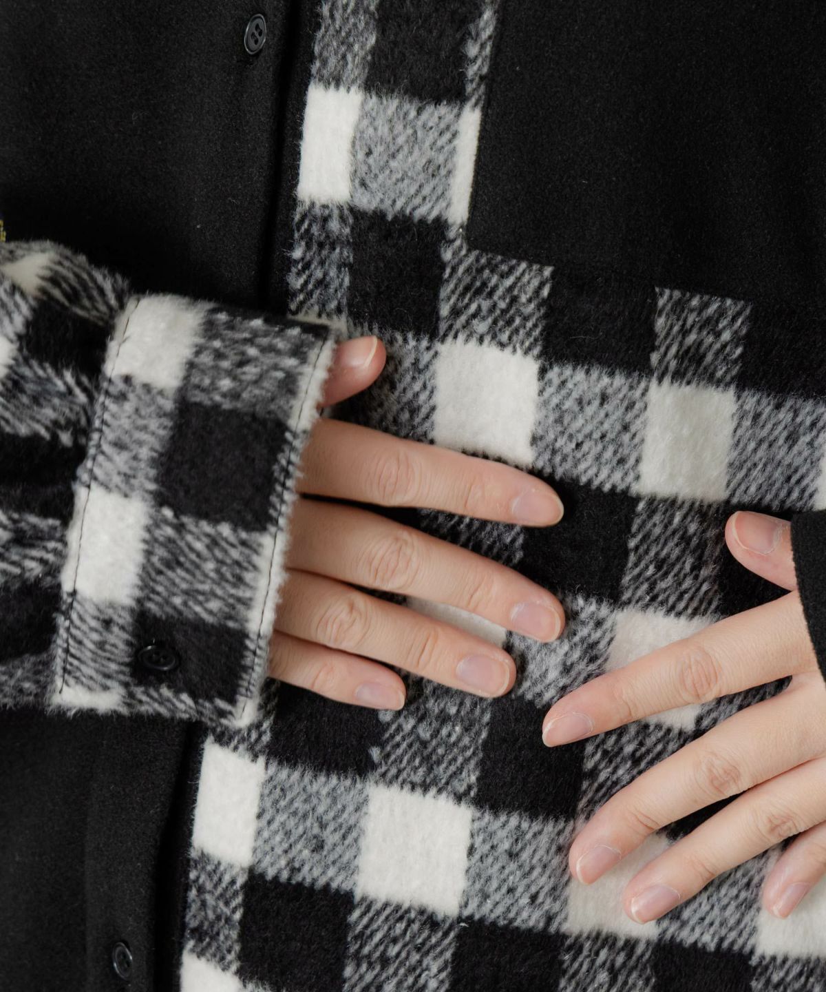 POP刺繍×チェック柄シャツ-9