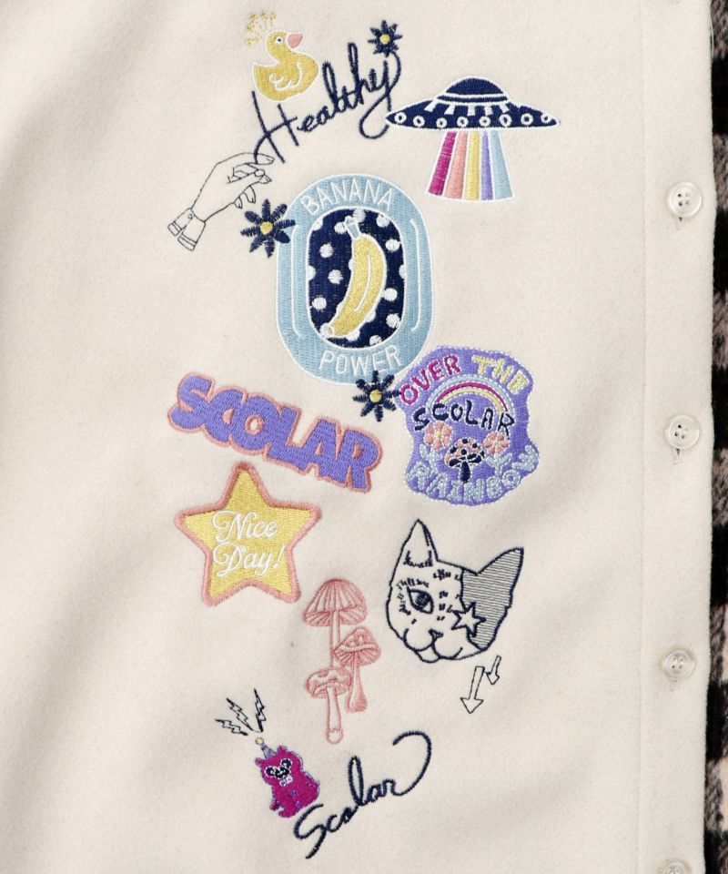 POP刺繍×チェック柄シャツ-15