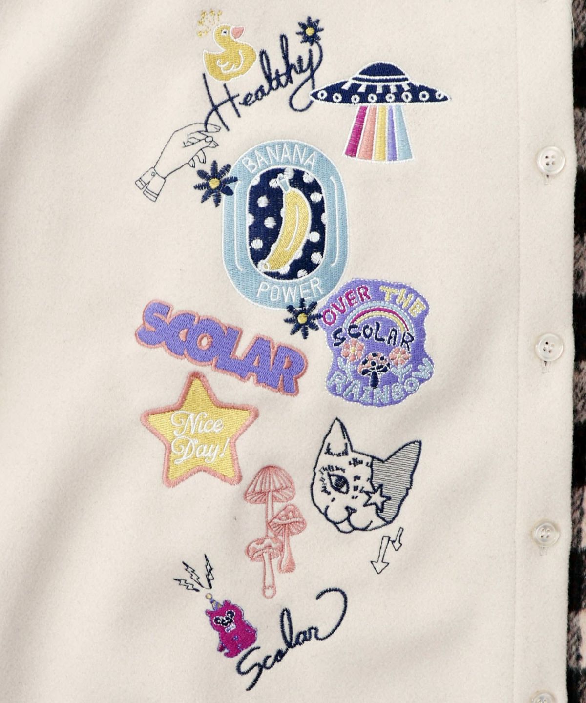 POP刺繍×チェック柄シャツ-15