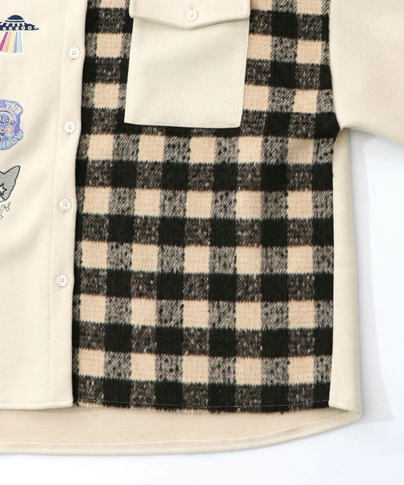 POP刺繍×チェック柄シャツ-22