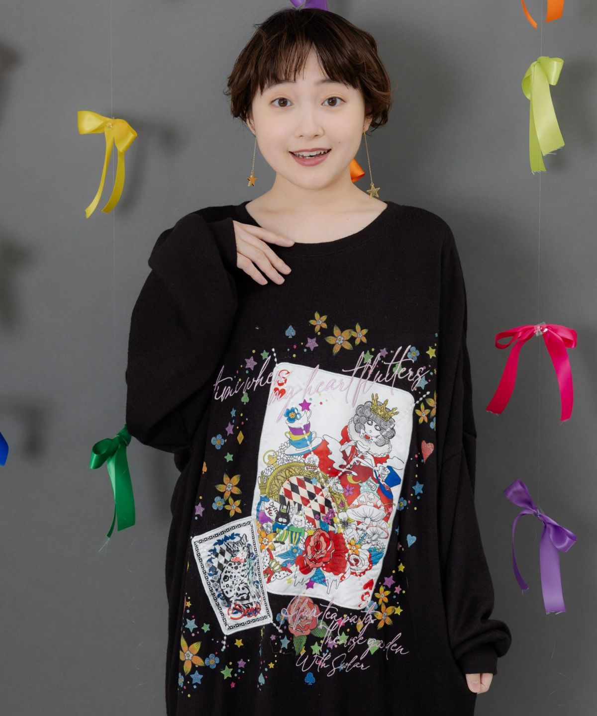 スカラートランプ アップリケ刺繍ワンピース-2