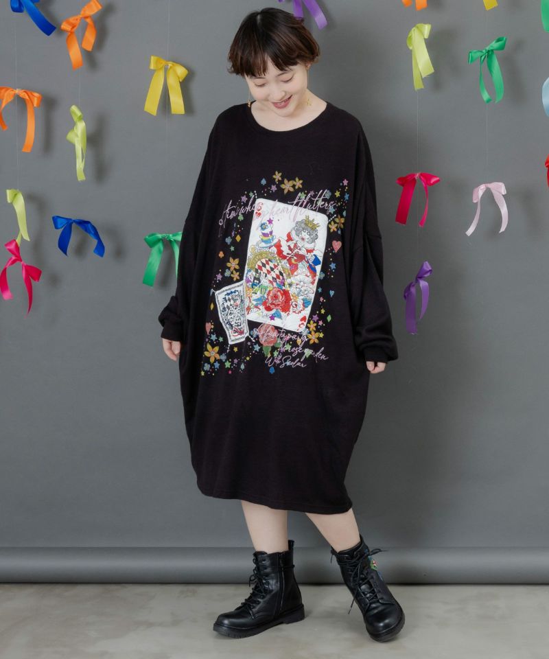 スカラートランプ アップリケ刺繍ワンピース-3