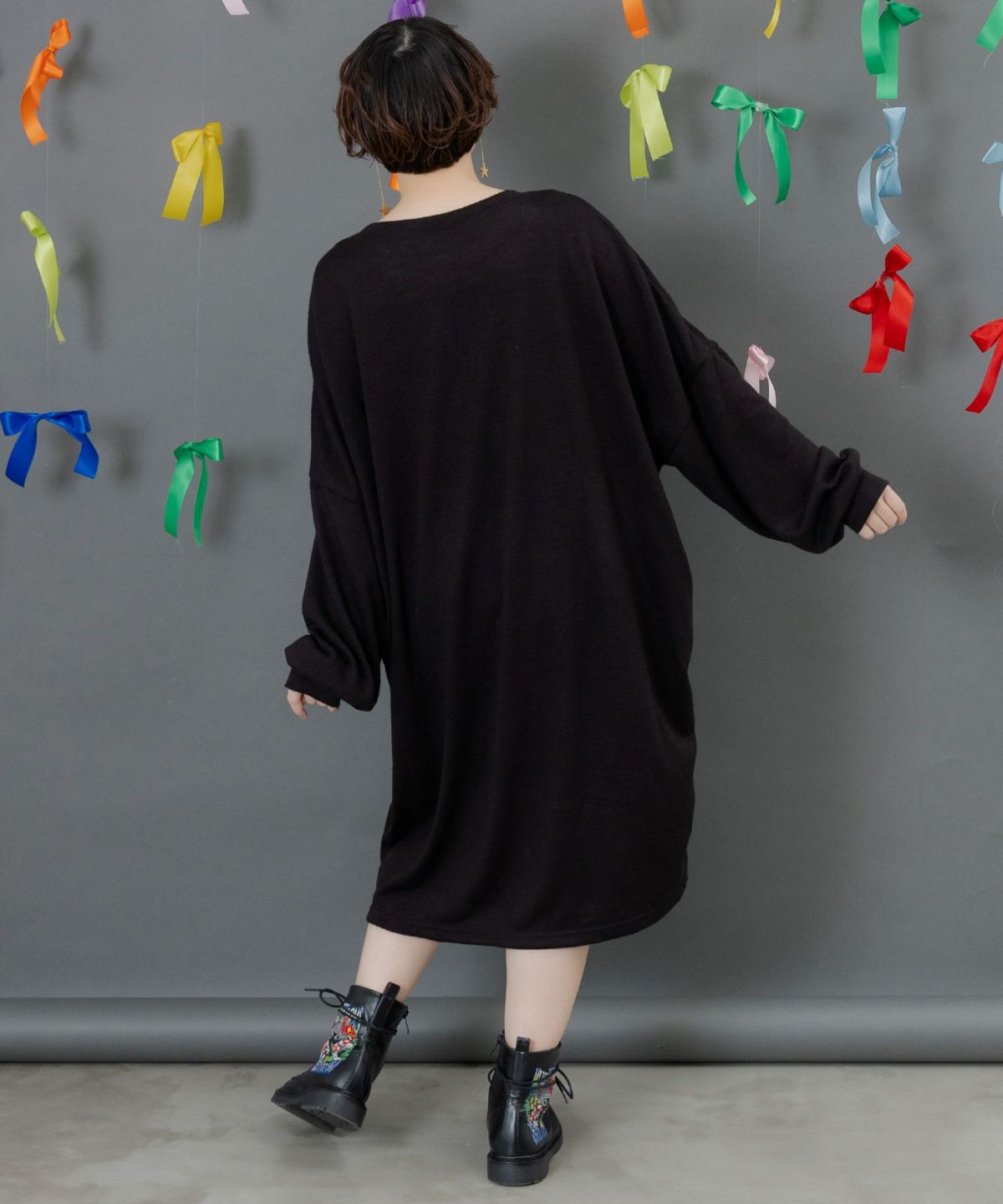 スカラートランプ アップリケ刺繍ワンピース-6