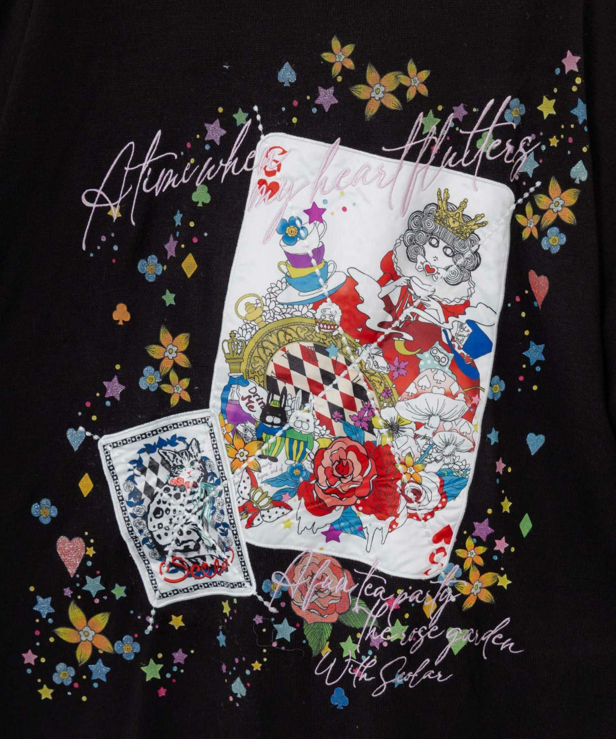 スカラートランプ アップリケ刺繍ワンピース-8