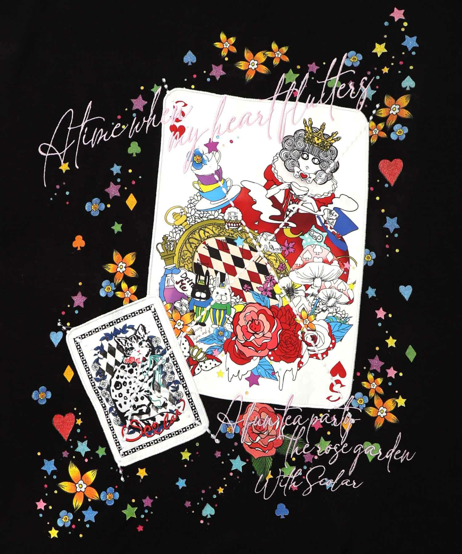 スカラートランプ アップリケ刺繍ワンピース-12